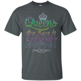 Queens Are Born In August Birthday TShirt_Black