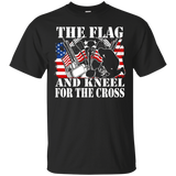 I Stand For The Flag And Kneel For The Cross Veteran T-shirt_black