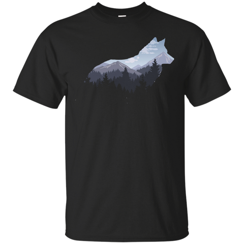 Lone Wolf Survives The Mountains Silhouette Art