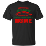 Granddaughter Home For Holidays T Shirt For The Holidays_black