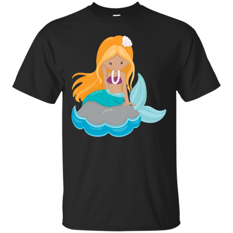 Cute Unique & Trendy Mermaid & Pearls Art T-shirt & Gift_black