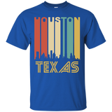 Retro 1970's Houston Texas Cityscape Downtown Skyline Shirt_Black
