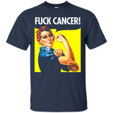 Rosie The Riveter Fuck Cancer Fight Attitude Funny T-Shirt_Black
