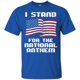 I Stand For The National Anthem T-shirt Usa Flag Design_black=