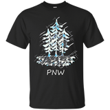 Womens Pacific Northwest PNW T-Shirt ~ Mid Winter Frost~_Black