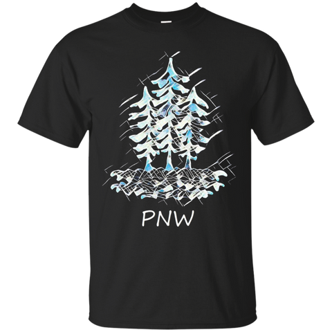 Womens Pacific Northwest PNW T-Shirt ~ Mid Winter Frost~_Black