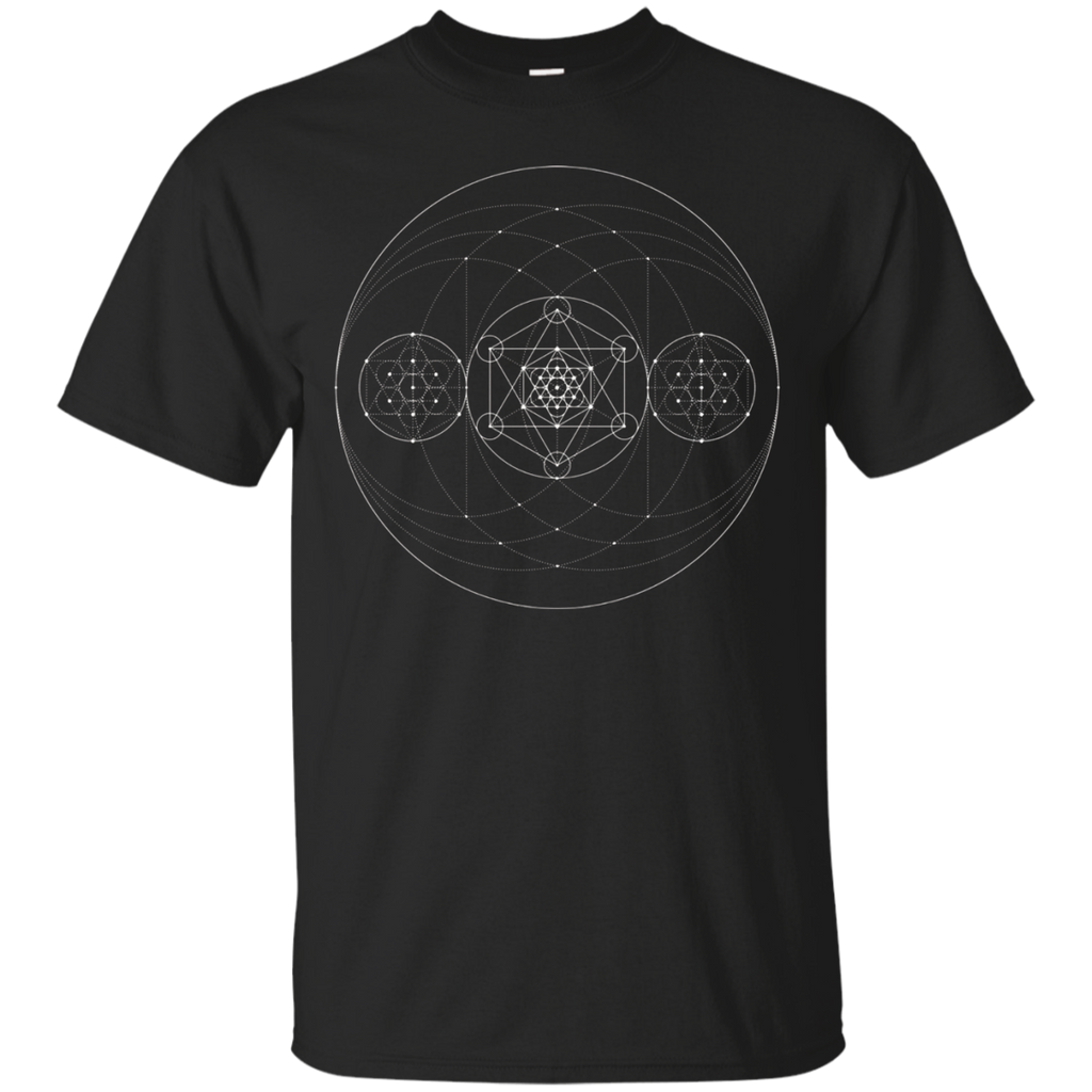 Metatrons Cube Sacred Geometry T Shirt_Black