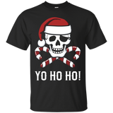 Santa Pirate Yo Ho Ho! Funny Christmas T-Shirt_Black