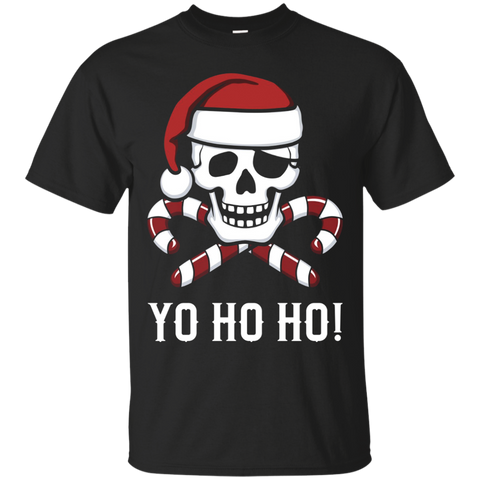 Santa Pirate Yo Ho Ho! Funny Christmas T-Shirt_Black