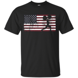 American Flag Weightlifting Training T-shirt Usa Patriotic_black=