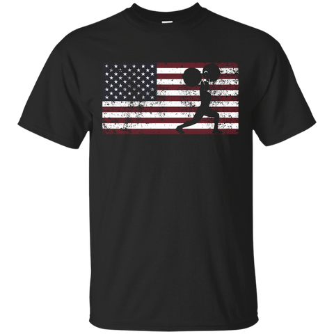 American Flag Weightlifting Training T-shirt Usa Patriotic_black=