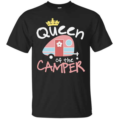 Queen of the Camper Shirt Funny Camper Tshirt Wife Daughter_Black