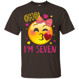 OMG I'm Seven T-shirt 7th Of Birthday Girl Born in 2010_Black