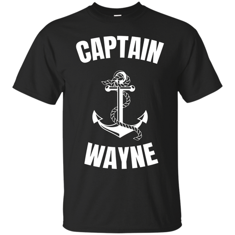 Captain Wayne T-shirt Personalized Boat Captain Shirt_black=