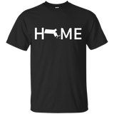 Massachusetts Home Love U.s State Outline Silhouette T-shirt_black=