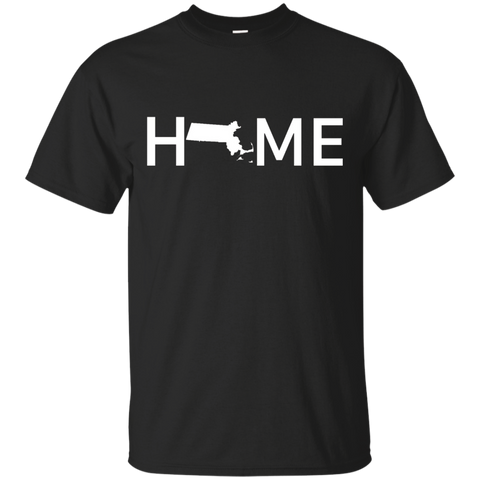 Massachusetts Home Love U.s State Outline Silhouette T-shirt_black=
