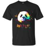 Panda Bear Life Rainbow Watercolor Bright Splatter Shirt_Black