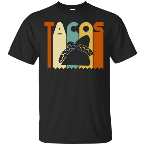 Tacos Vintage T-Shirt, Retro Style, Funny Mexican Tacos Tee_Black