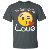 Teacher emoji Shirt Valentine Day To Teach Is To Love School_Black