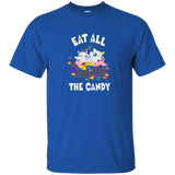 Silly Chubby Unicorn Eating Candy T-shirt_navy=