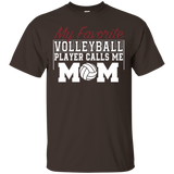 Womens My Favorite Volleyball Player Calls Me Mom Tshirt_Black