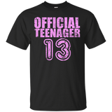 Women's Funny 13th Birthday T Shirt Official Girls Teenager Gift_Black