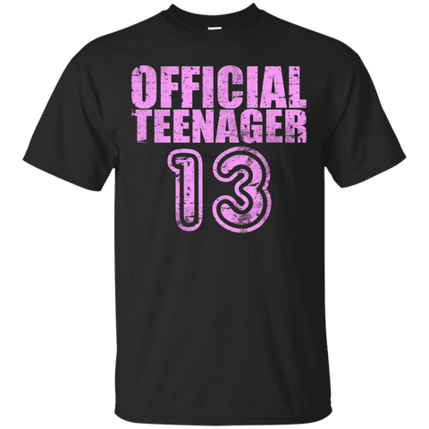 Women's Funny 13th Birthday T Shirt Official Girls Teenager Gift_Black