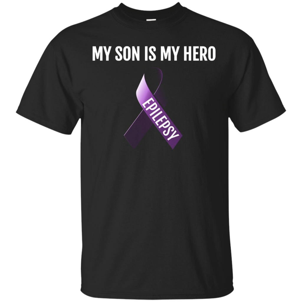 My Son Is My Hero Epilepsy Awareness Month T Shirt_black=
