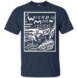 Weird Moon Stories Black Cat Cute Funny Halloween T-Shirt_Black