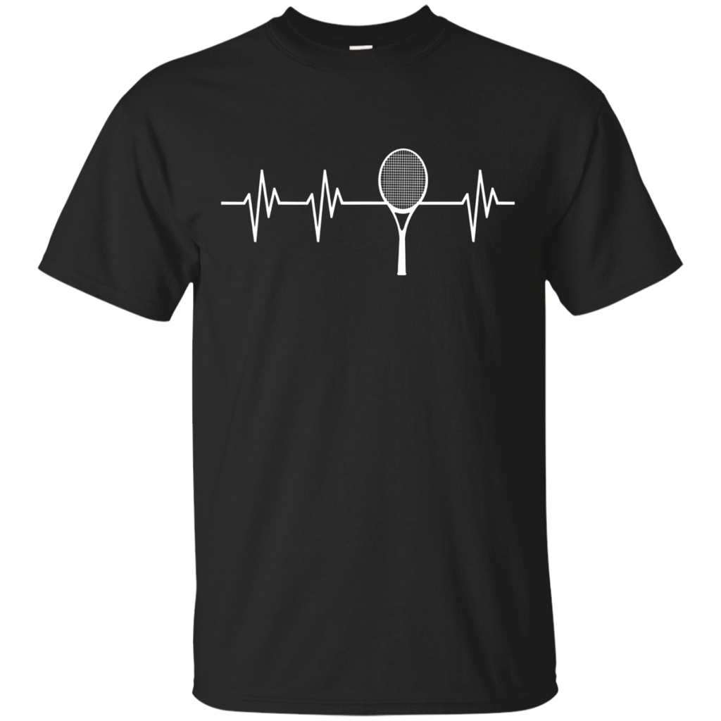 Racquet Heartbeat Funny Tennis Player T Shirt Gift_Black