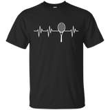 Racquet Heartbeat Funny Tennis Player T Shirt Gift_Black