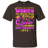 Womens All Women Are Created, but queens Born In September 1975 tee_Black