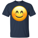 Blush Smile Face Emoji T Shirt_black=