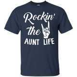 ROCKING THE AUNT LIFE T-Shirt Awesome Aunt Shirt Gift_Black