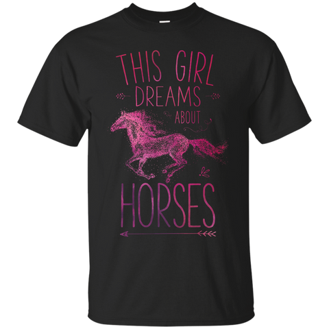 This Girl Dreams About Horses T Shirt I Love Horse Riding_Black