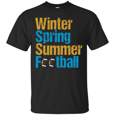 Winter Spring Summer Football T-shirt 4 Seasons Tee_black=