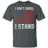 I Don't Kneel Distressed American Flag I Stand Proud T-shirt_black