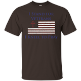 I Stand For Veterans T Shirt, I Kneel To Pray_black