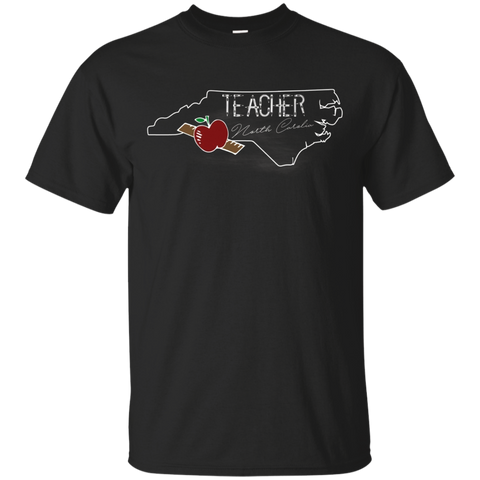 Teacher North Carolina Map T-shirt Educational Symbol_Black