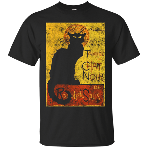 Vintage Tournee du Chat Noir Black Cat Halloween T-Shirt_Black