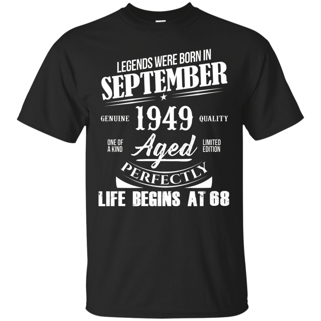 September 1949 68th Birthday Gifts 68 years old Bday Tee_Black