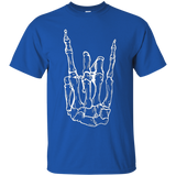 Rock Hand Shirt Skeleton Rocking It Heavy Metal Horns Tee_Black