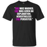 She Was Warned, Given Explanation, She Persisted Shirt Women_Black