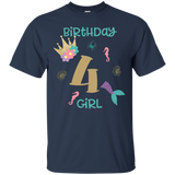 Mermaid 4th Birthday Shirt Birthday Girl T Shirt_Black