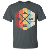 Retro Four Elements (Earth, Water, Fire, Air) T-Shirt_Black