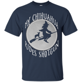 My chihuahua rides shotgun funny halloween shirt_Black