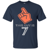 This Guy Is 7 Years Old 7th Birthday Boys Gift Dude T-Shirt_Black