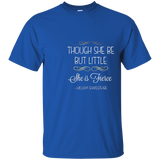 Though She Be But Little She Is Fierce Shakespeare T Shirt_Navy