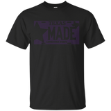 Texas Made Lone Star License Plate T-Shirt- Screw Purple_Black