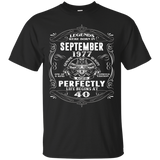 Legends Were Born In September 1977- Life Begin At 40 Shirt